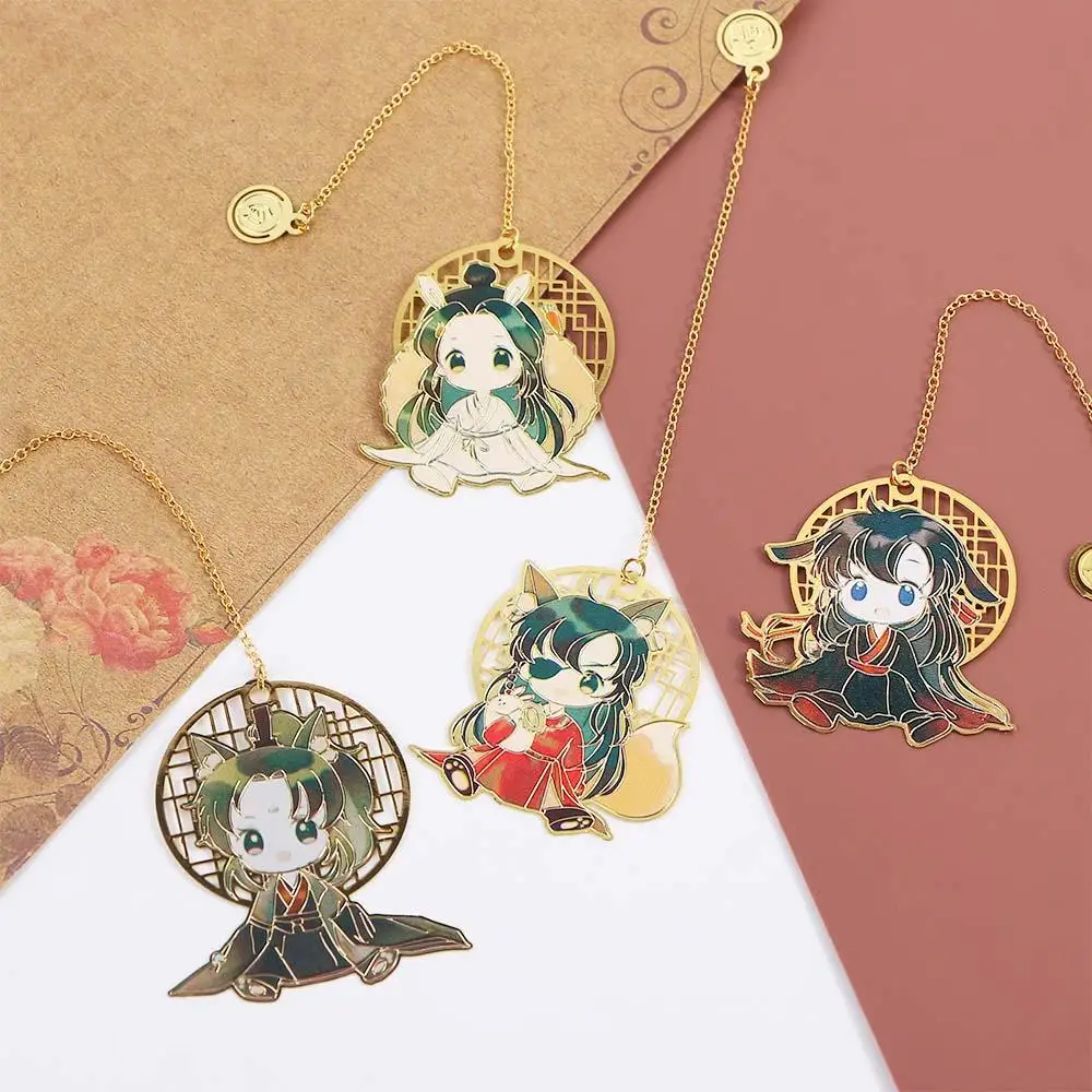 

Student Gift Chinese Style Hollow Pagination Mark Fringed Xie Lian Pendant Bookmark Tian Guan Ci Fu Book Markers Stationery