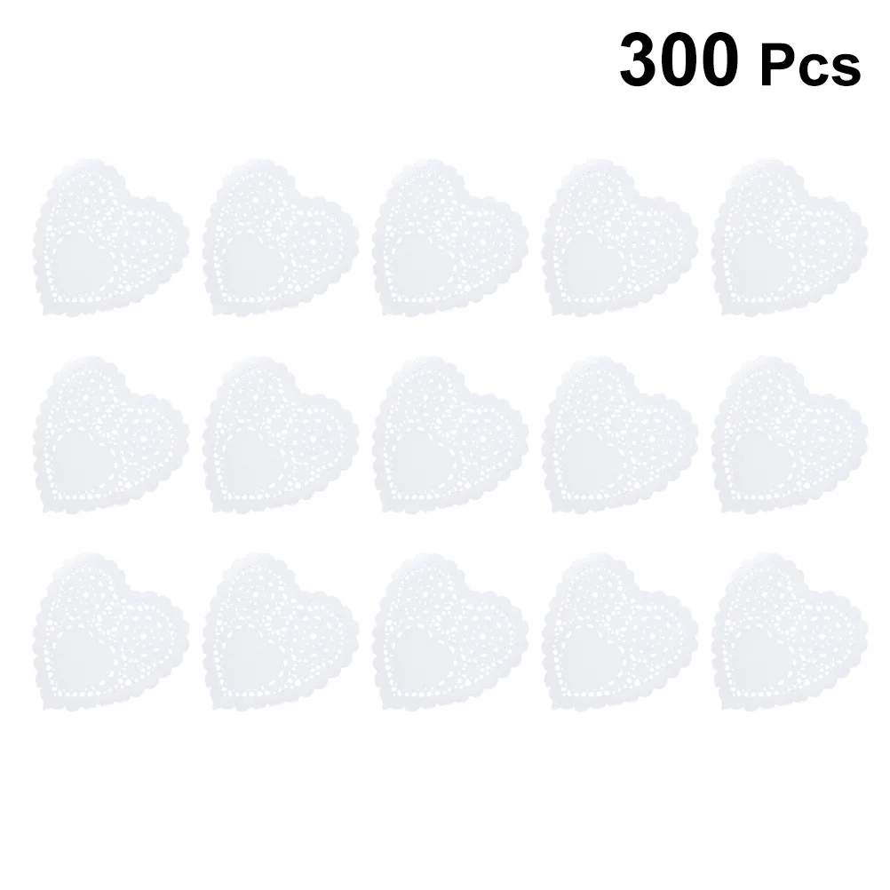 

300Pcs Cake Paper Pad Hollow-Out Design Dessert Mat Safe Odorless Practical for Baking Party Table Decor Dessert Paper Mat