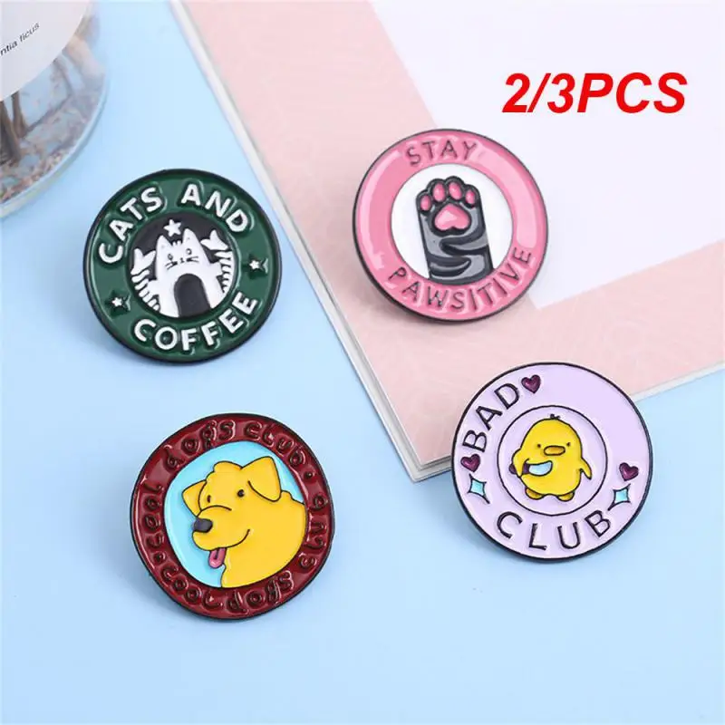 2/3PCS Dog Brooch Enamel Cute Clothing Accessories Metal Badge Metal Creative Cat Brooch Cartoon Fashion Duck Brooch