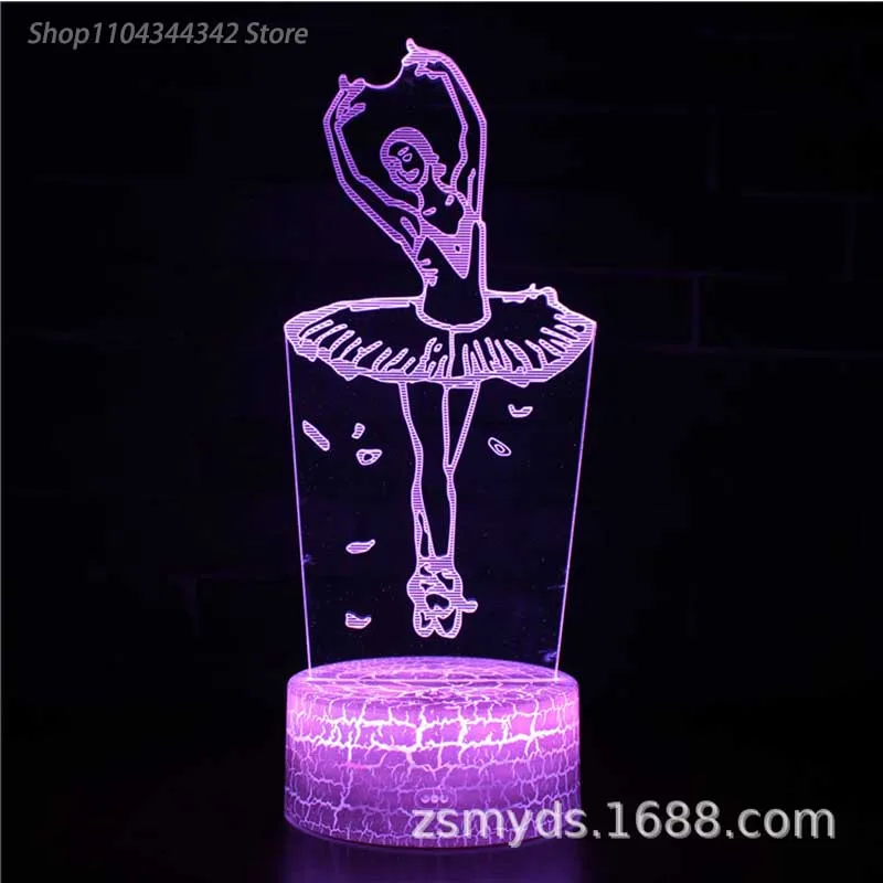 

Ballet 3D Acrylic Creative Unique Night Light Living Room Bedhead Creative Parent Child Gift Decoration Light USB Atmosphere Lig