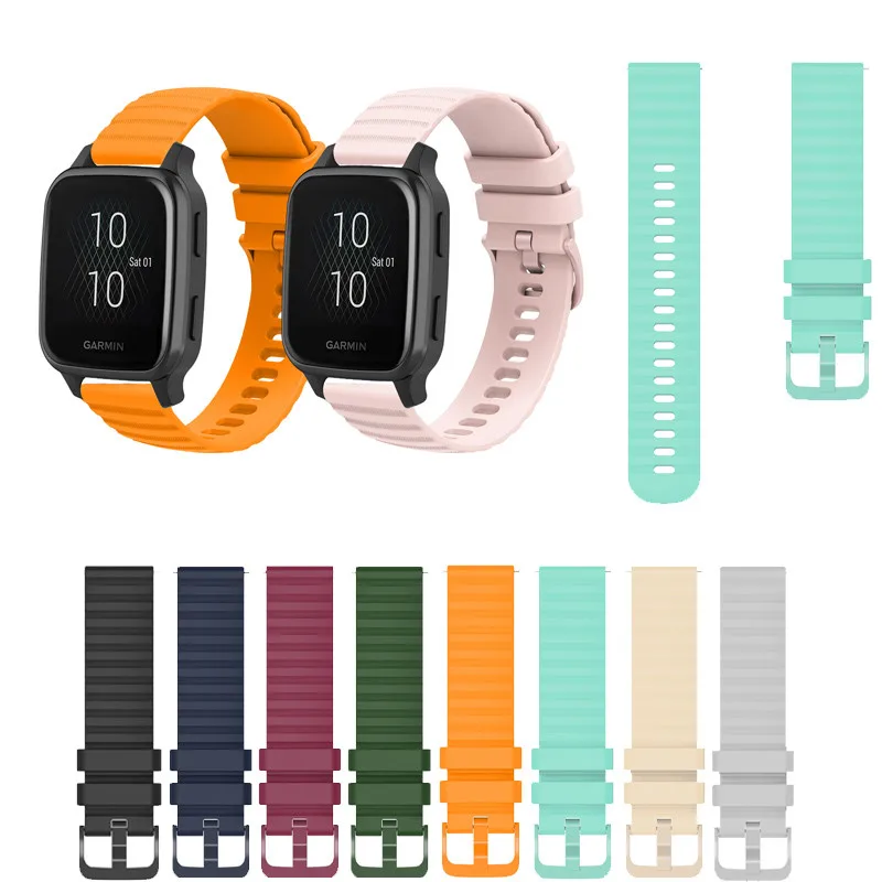 18/20/22 มม.กีฬานาฬิกาซิลิโคนสายคล้องคอสําหรับ Garmin Vivoactive 3 4 4s 5 6 Venu 2 3 2s 3s Venu SQ 2 Venu 2Plus