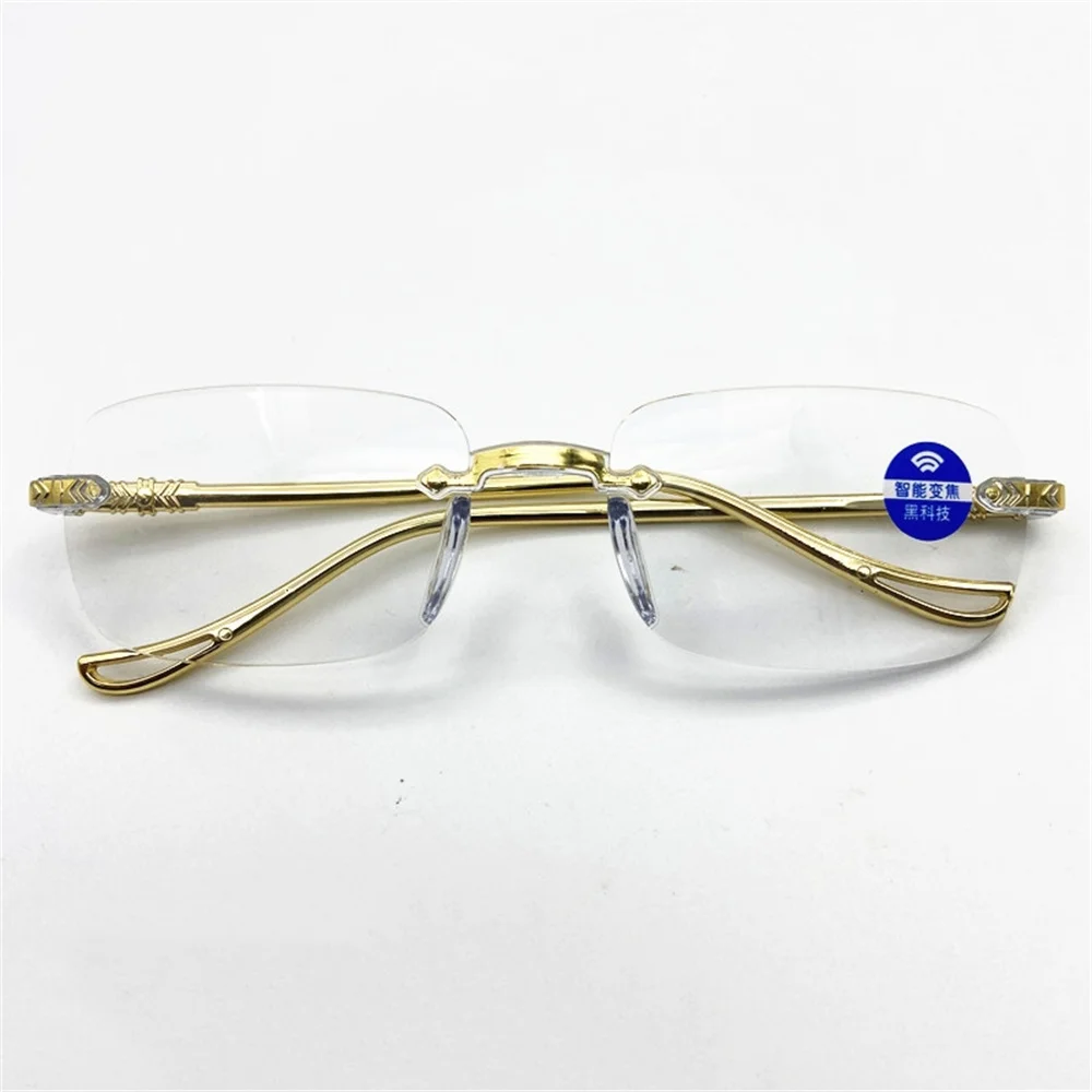 High-grade Presbyopes Anti-blue Light HD Presbyopia Glasses Frameless Ultra-light Magnifying Reading Glasses for Women