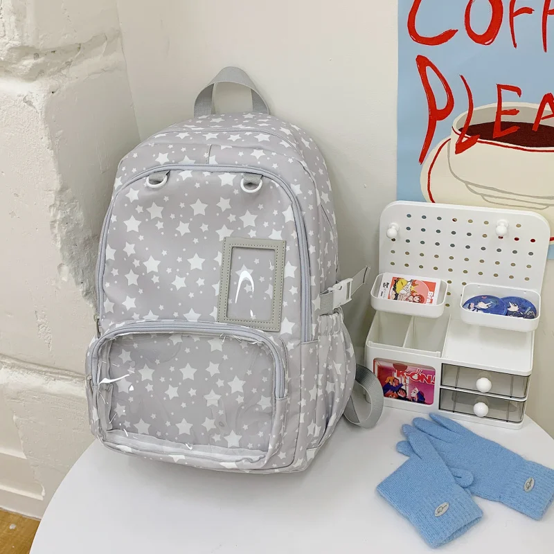 Tas Ransel Star Backpack untuk Siswi SMP Kapasitas Besar Tas Sekolah Siswa Penampilan Menarik Tas Ransel Ringan untuk E