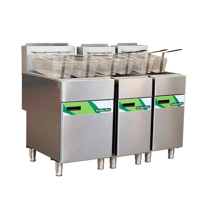 

Gas Donut Fryer Machine Commercial Restaurant Deep Fryer American Parts Stainless Steel 3 Tube burner Fryer