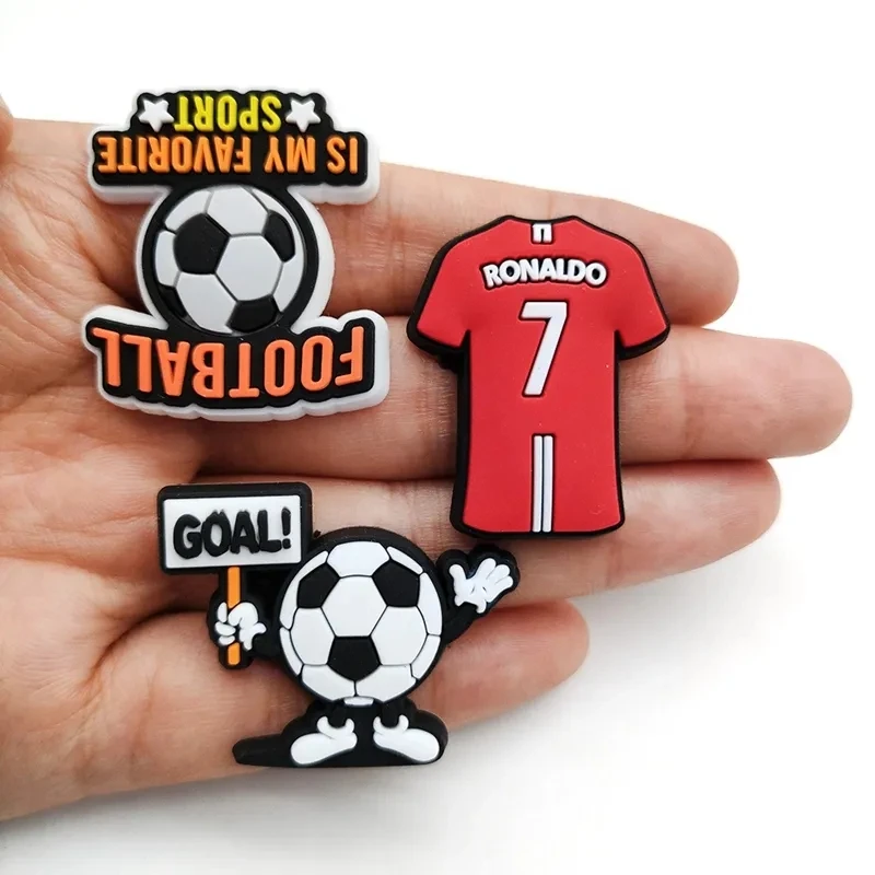 18Pcs Soccer Sports Theme Shoe Charms Packs Shoe Decoration Sets Boys Men Hole Shoes Football Slipper Accessories Wholesale Bulk