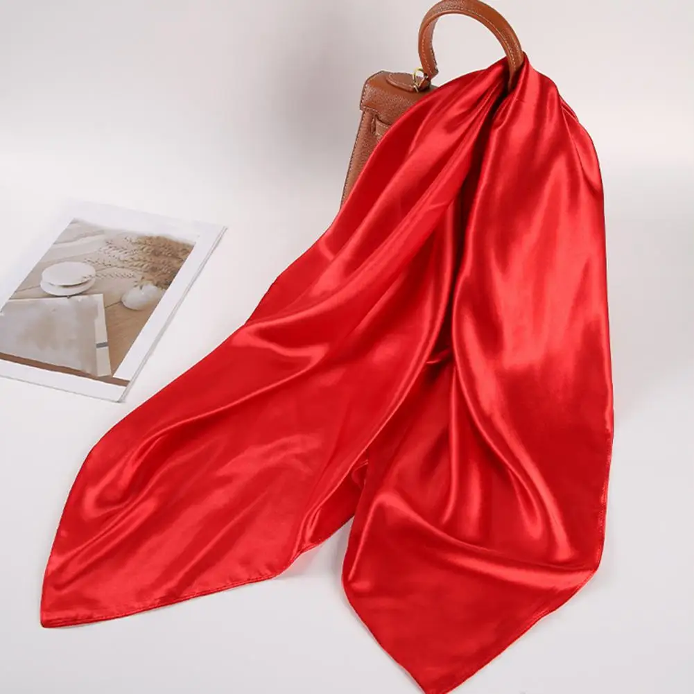 

Women Shawl Solid Color Soft Women Scarf Simulated Silk Smooth Women Wrap Breathable Satin Shawl for Everyday Travel Parties