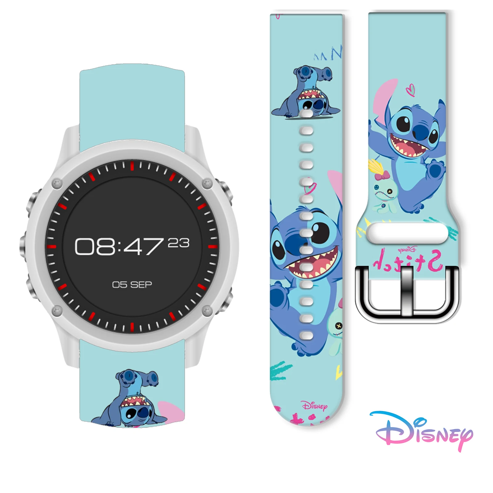 

20mm Stitch Series 1 Printed Strap for Samsung Galaxy Watch 7/6/5 40mm 44mm Band Replaceable Watchband for Xiaomi Huawei Amazfit