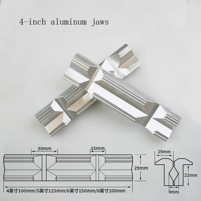 NEW 2PCS CNC Milling Steel Vise Hard Jaw Fixture V-Type Jaw Aluminum Alloy V-clip 4 Inch 5 Inch  Vise Jaws