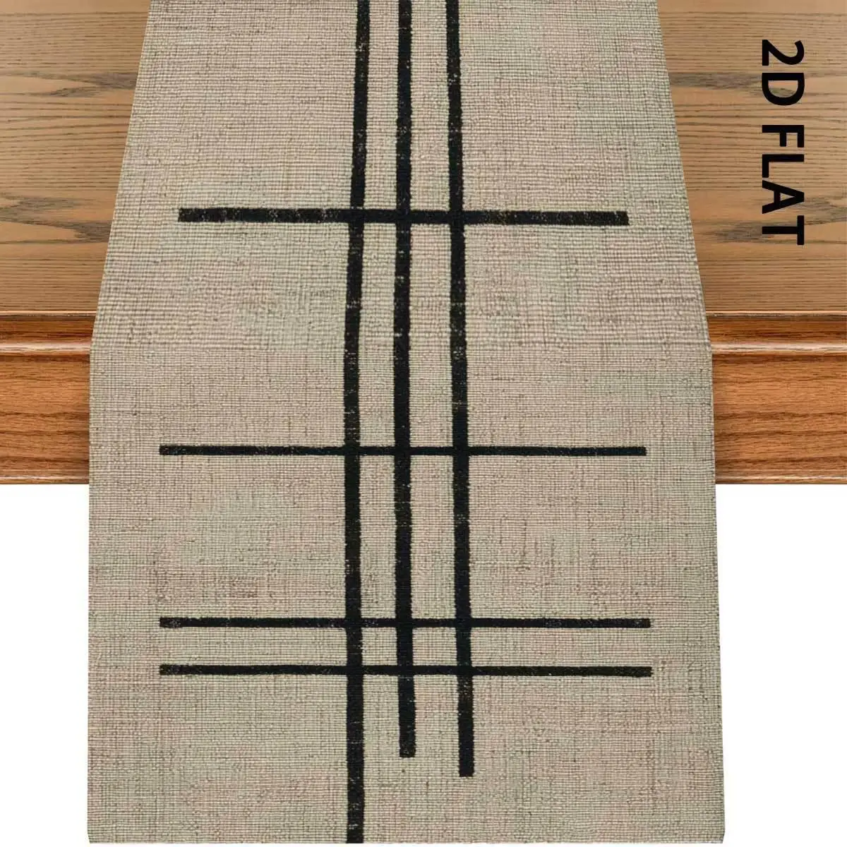 Geometric Cross Lines Printed Table Runner, Minimalist Modern Style Table Decor for Dining & Living Room Women's clothing