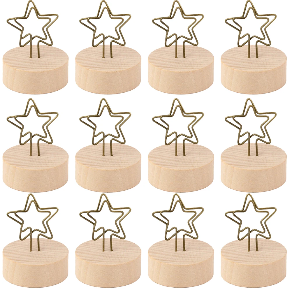 

12 Pcs Photo Clip Card Holder Mini Table Picture Stand Numbers Holders for Tables Stands