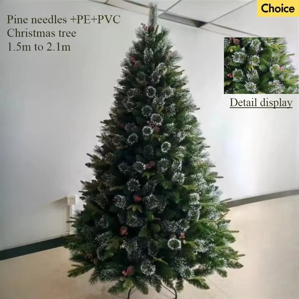 

Artificial Christmas Tree Encrypted Pine Needles PE PVC Christmas Tree Decorated with LED Lights for Family Christmas Atmosphere