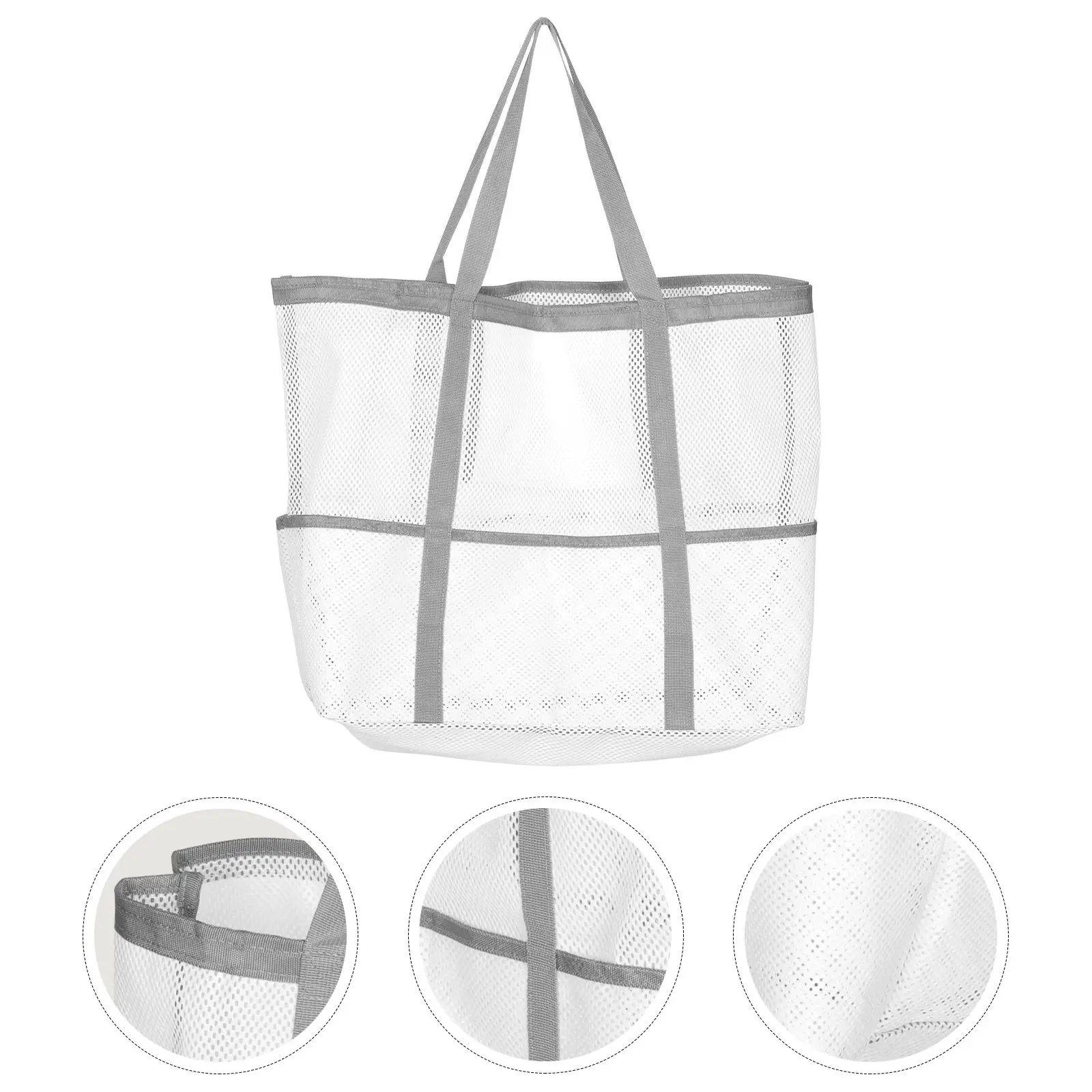 

Легкая пляжная сумка-сетка большой вместимости, складная сумка-тоут для плавания для женщин, для хранения пляжных принадлежностей, с карманом на молнии, для отпуска