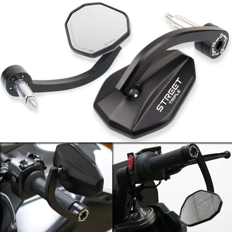 

Подходит для Street Triple 675 765 Street Triple R/S Speed Triple Street 675 1050, мотоциклетное зеркало заднего вида с ручкой 7/8 дюйма, 22 мм