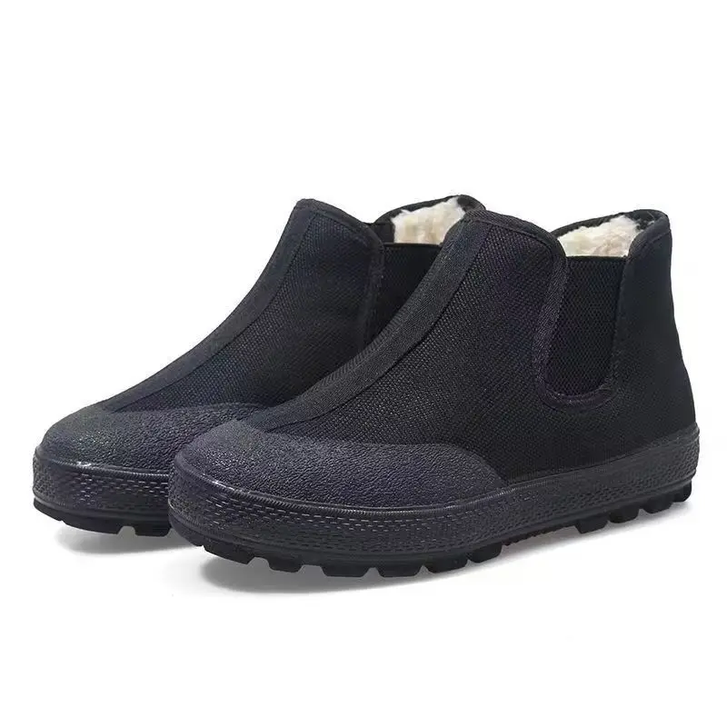 2026 Winter anti-slip and warm cotton shoes for men with added padding comfortable and high-top suitable for casual work wear