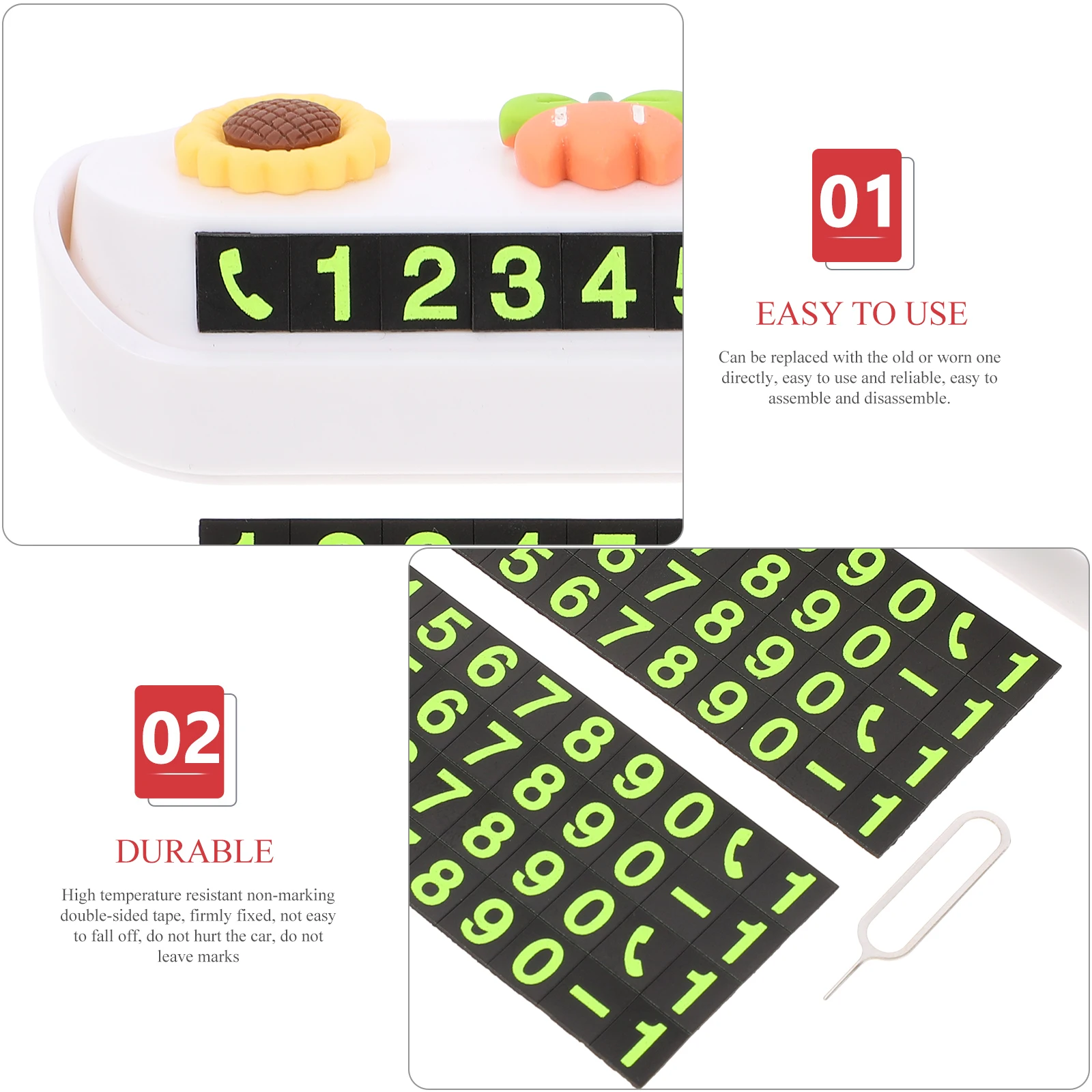 

Temporary Parking Card Car ABS PVC Material High Temp Resistance No Deformation Phone Vehicle Accessories