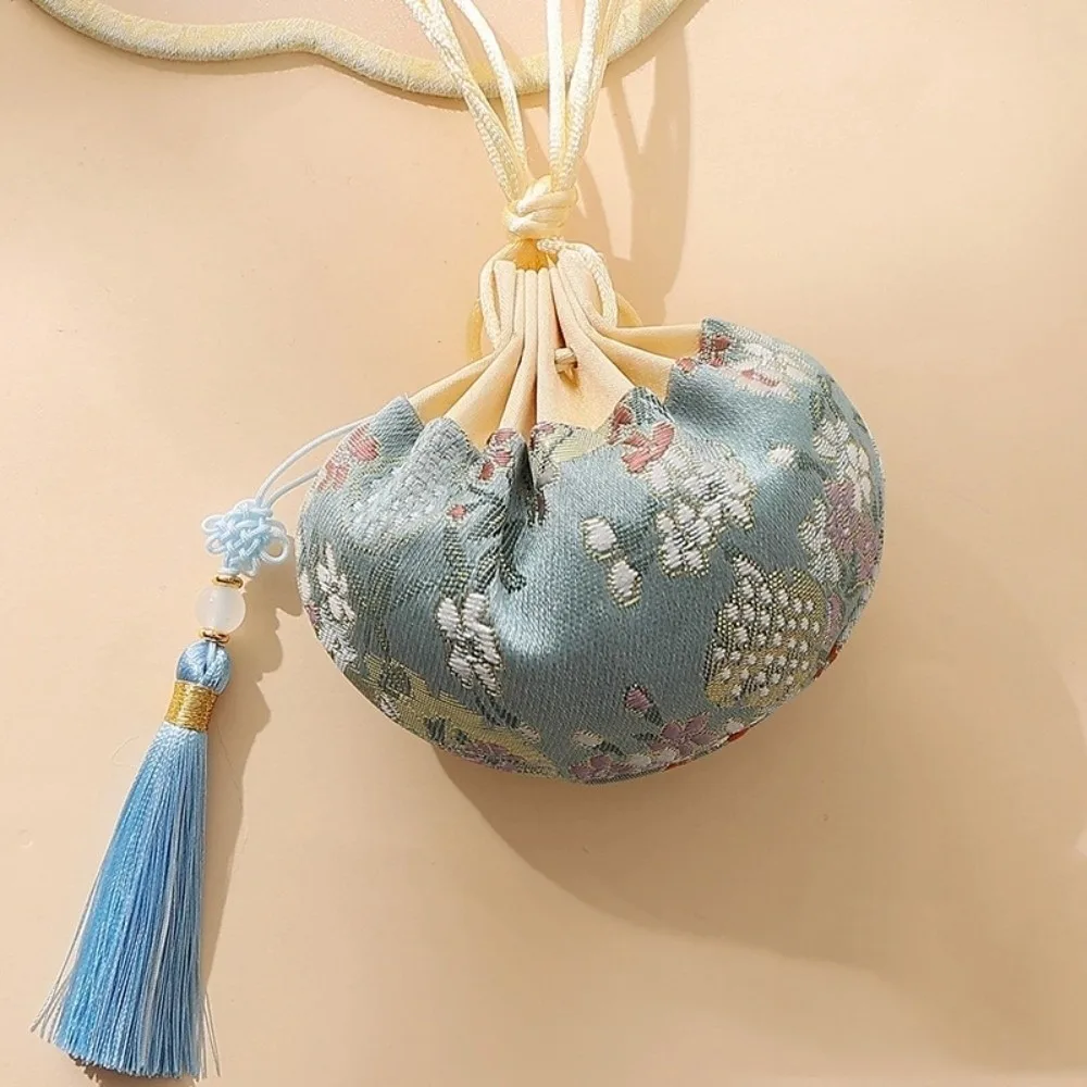 

Color Tassel Embroidery Necklaces Case Hanging Decoration Empty Sachet Women Jewelry Bag Purse Pouch Chinese Style Storage Bag