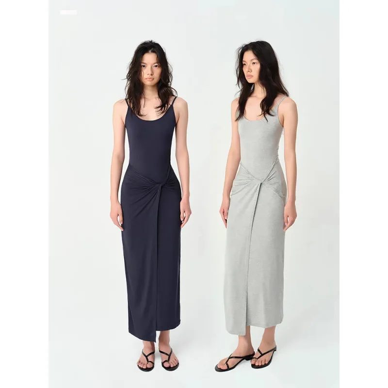 

2026 Spring Summer Women's Dreamy Eden Twist Knot Slip Maxi Dress Elegant Sleeveless Long Dress Fashion Unique Design Party