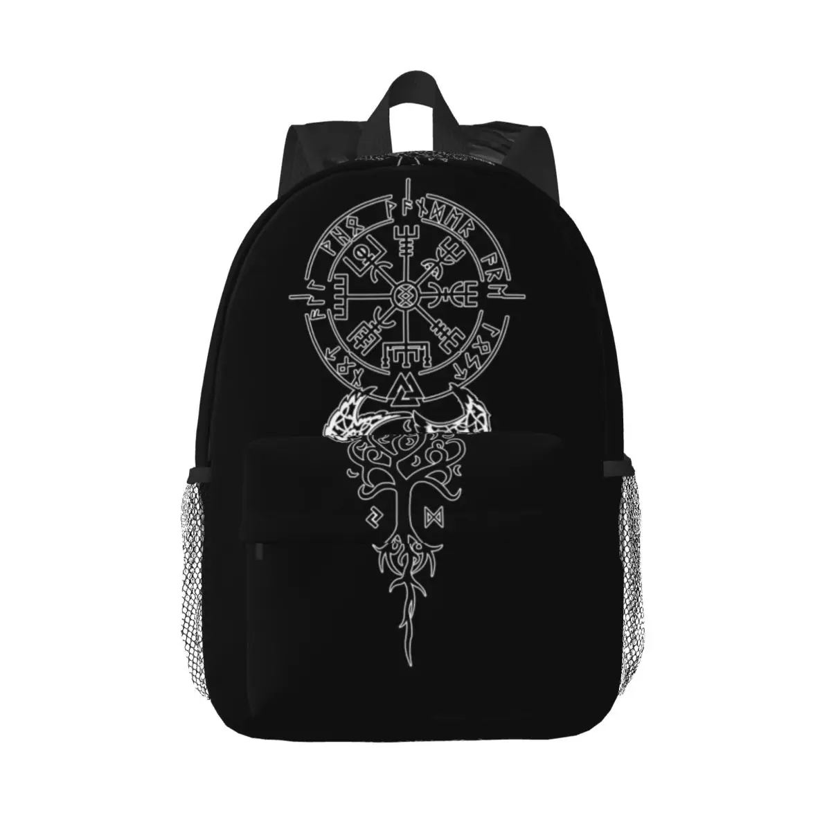 Viking Symbol Compass Vegvisir Nordic Rune Celtic Backpacks Boys Girls Bookbag School Bags Laptop Rucksack Shoulder Bag