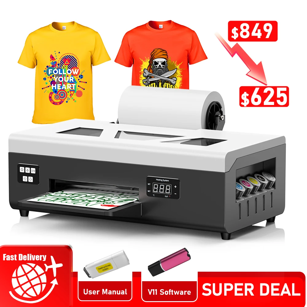 8.2inch A4 L800 Dtf Printer Bundle With Oven High Resolution Direct To Film Printing Machine-Best For DIY T-Shirt Printer A4