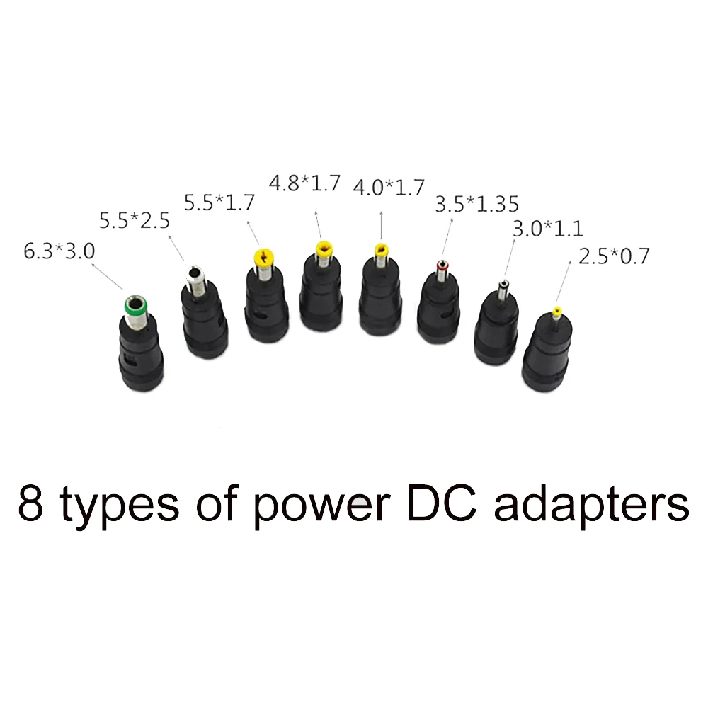 DC Jack Adapter Connector Laptop 5.5*2.1 Moth To 6.3 * 3.0/5.5* 2.5/5.5* 1.7/4.8*1.7/4.0 * 1.7/3.5 * 1.35/3.0*1.1/2.5*0.7  Male