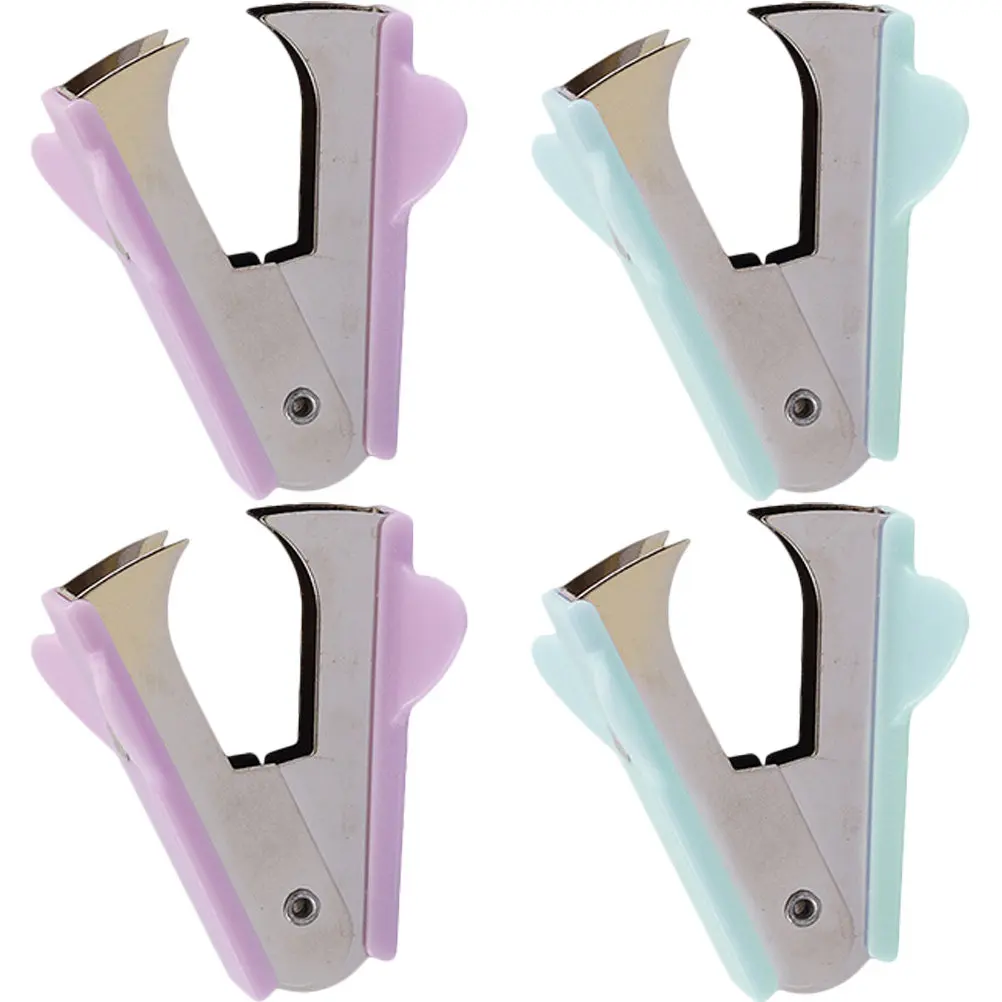 

Набор из 4 компактных ручных степлеров-съемников скоб из алюминиевого сплава и полипропилена для офиса и дома, инструмент для экономии усилий при удалении скоб