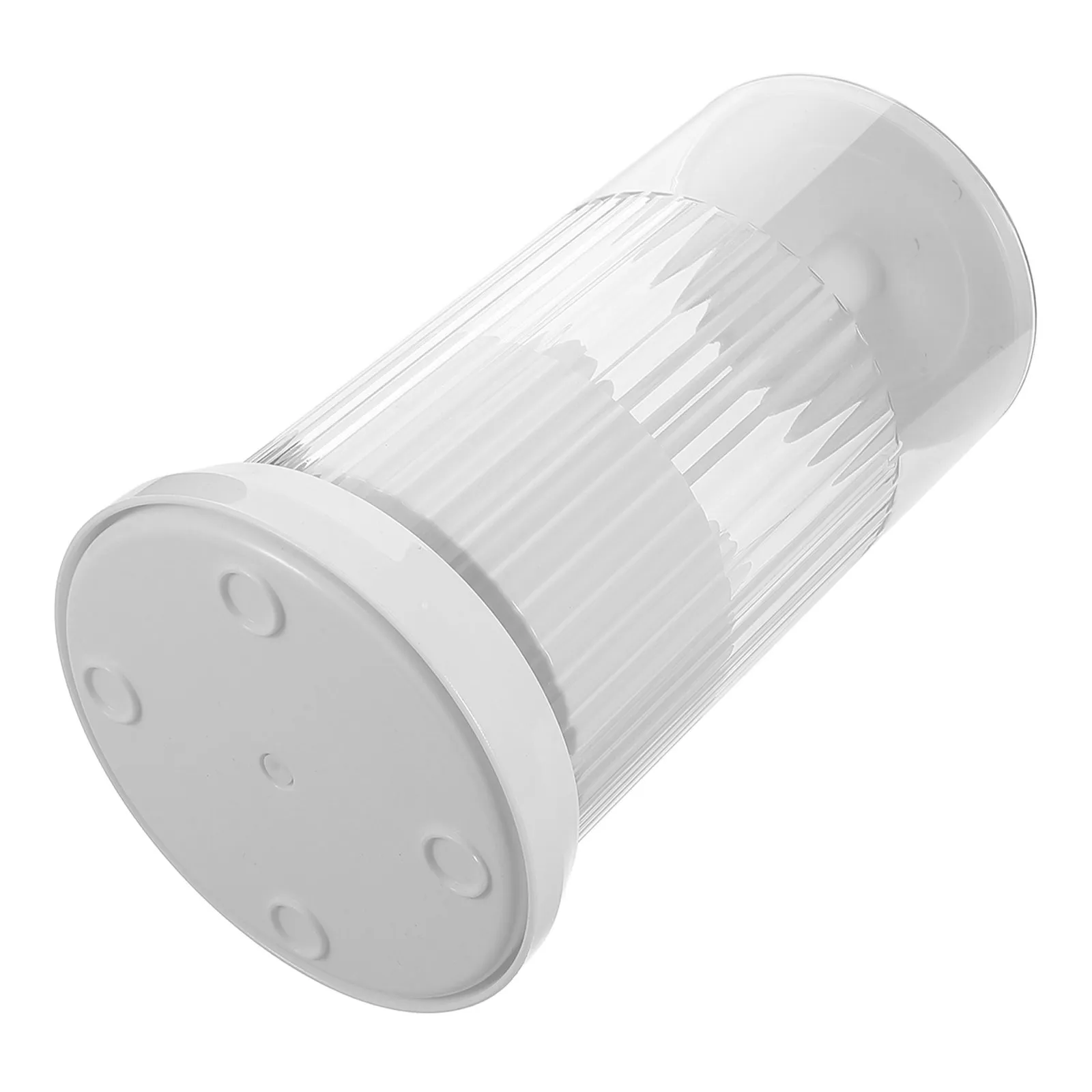 makeup-brush-holder-rotating-adjustable-height-dustproof-lid-large-capacity-organizer-vanity-bathroom-countertop