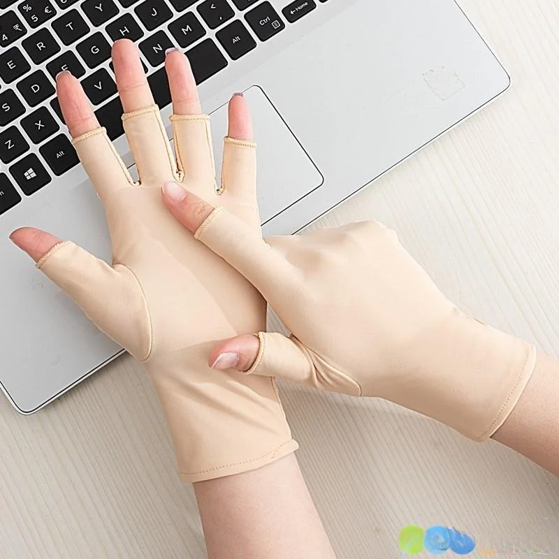 

Тонкие перчатки Fle-Tone с открытыми пальцами, короткие, для сбора чая, женские, для маникюра, защиты рук, солнцезащитные перчатки