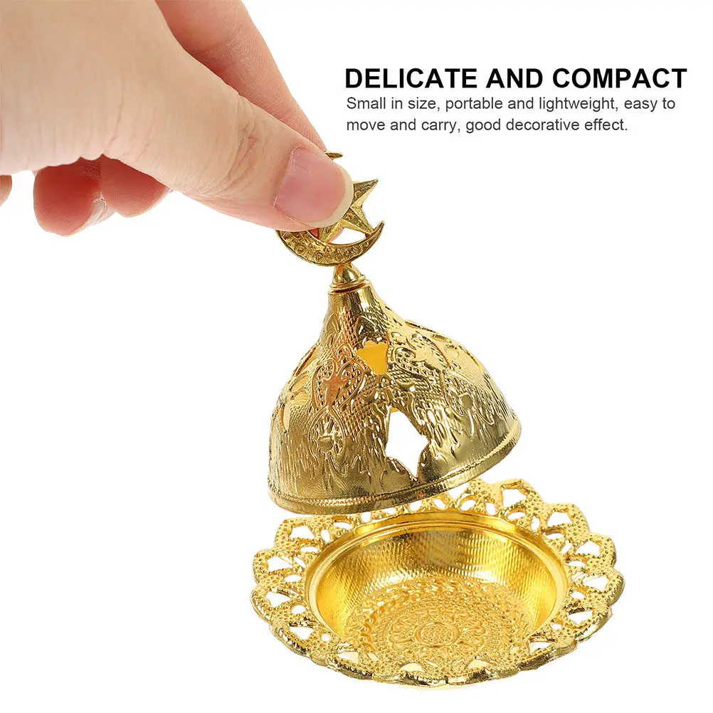 2Pcs Incense Burner Middle East Vintage Style Small Aromatherapy Holder Decorative Metal Censer for Living Room Desktop Home