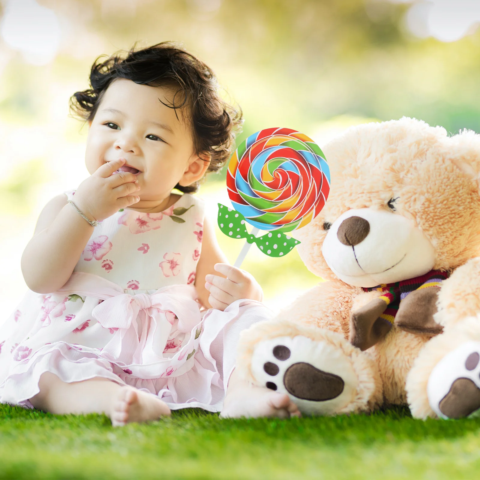 

2Pcs Lollipop Prop Large Fake Food Festive Photo Decoration Realistic Appearance Wedding Pendant Lollipop Prop