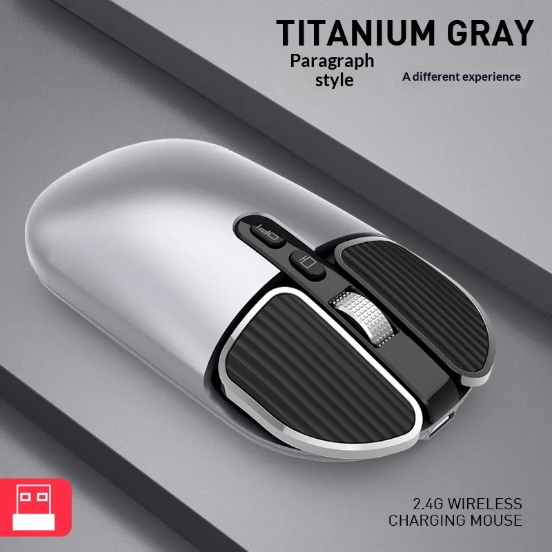 

Dual Mode Wireless Mouse 2.4g Bluetooth 5.1 Silent Metal Rechargeable Mice For Business Office Laptop Desktop Pc Holiday Gift