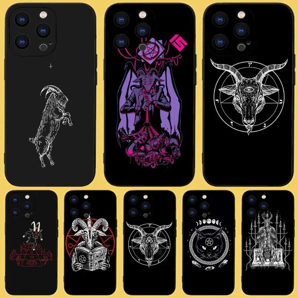 Devil Satan Design Phone Case For iPhone 15,14,13,12,11 Plus,Pro,Max,XR,XS,X,7,8 Plus,SE,Mini Black Silicone Soft