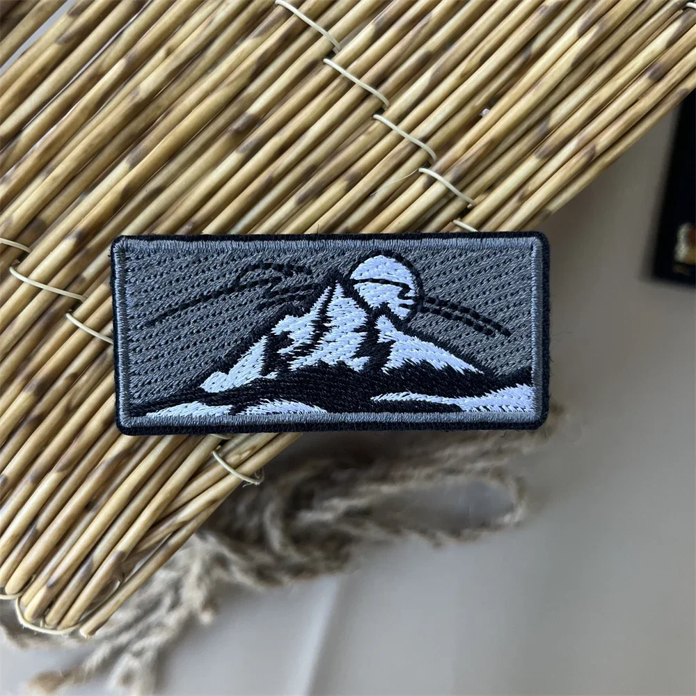 Chevron Patch Siberian Mountains Embroidered Hook and Loop Patches Tactical Morale Badge Sticker for Backpack Hats