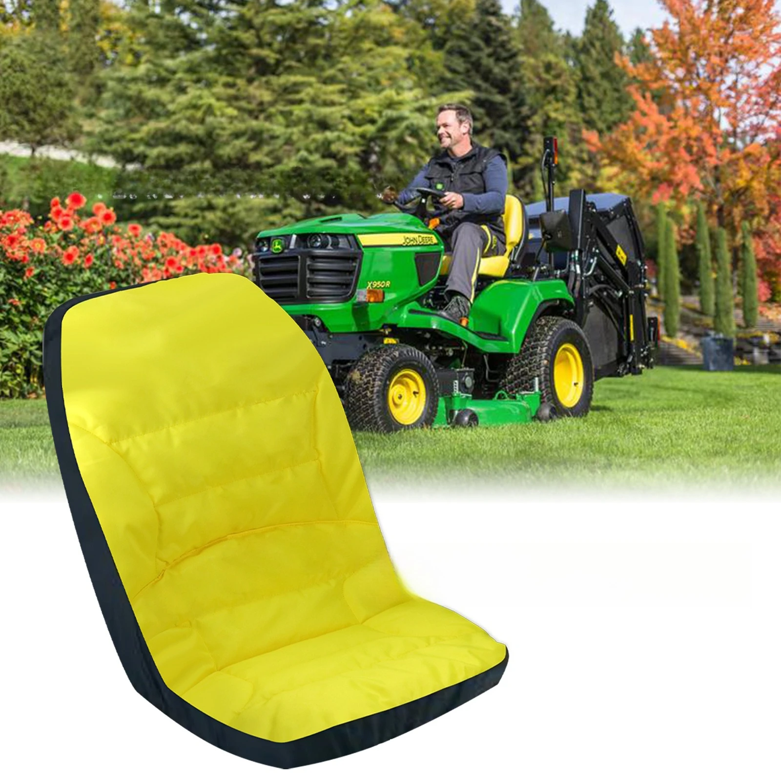 LP68694 Lawn Tractor Seat Cover With Triple Storage Pockets Fit Compact Tractor 1025R 2025R Mower Seat Protector