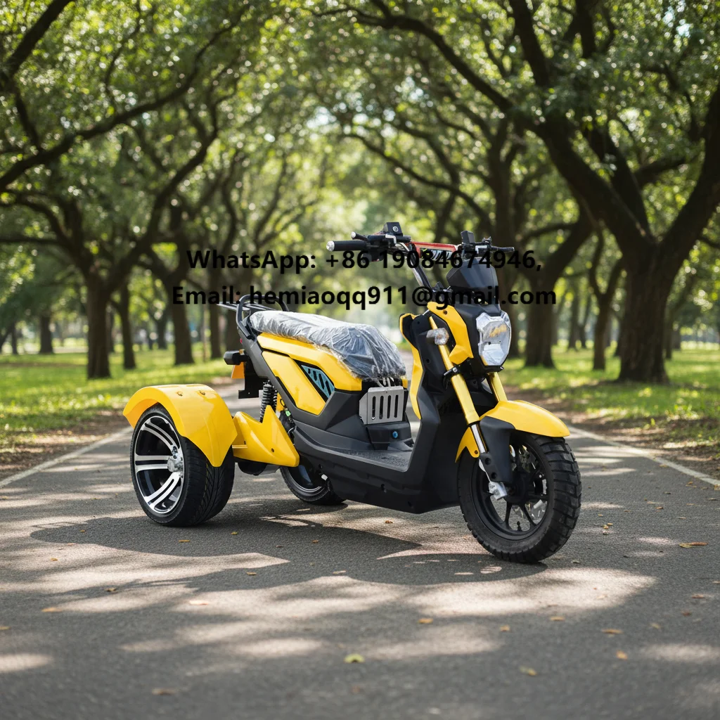 

Мощный 3-колесный электрический скутер-трайк 72В 1500Вт с модным съемным аккумулятором, двойным сиденьем, открытым кузовом и большой батареей 45Ач