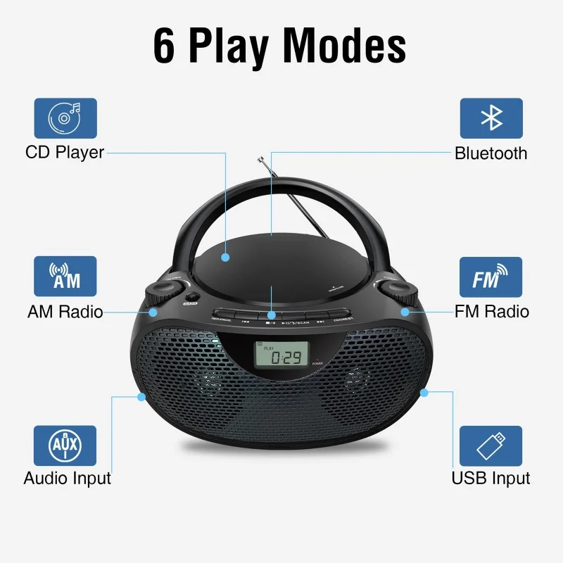CD player stereo Bluetooth music player FM radio Tablet Accessories Parts Computer  Office