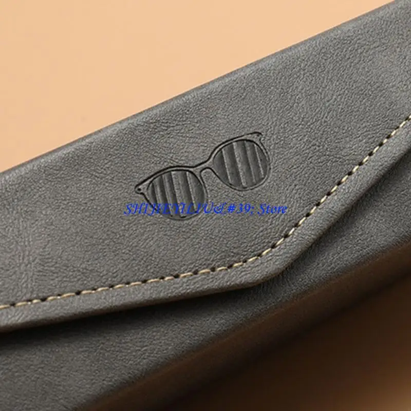 E21F Practical PU Leather Square Eyewear Case For 2 Glasses Compact Size Easy To Carry Trendy Retro