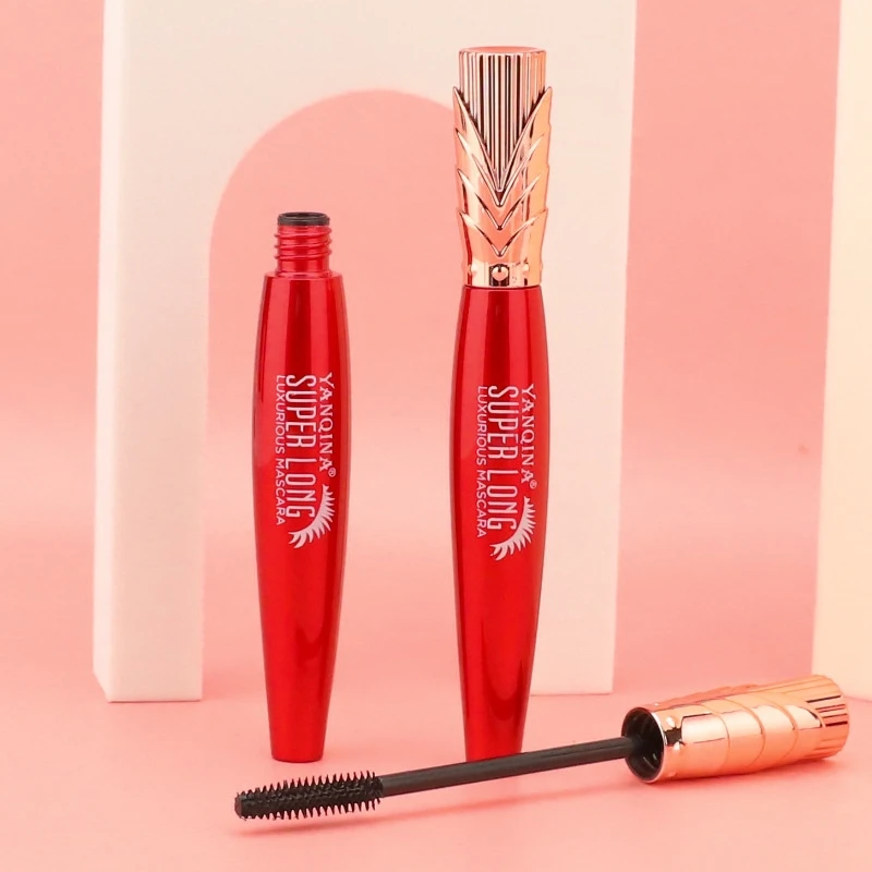 4D Super Long Mascara Stereo Lengthening Thick Curling Waterproof Sweat Proof Mascara Non Caking Non Smudging Long Lasting Masca