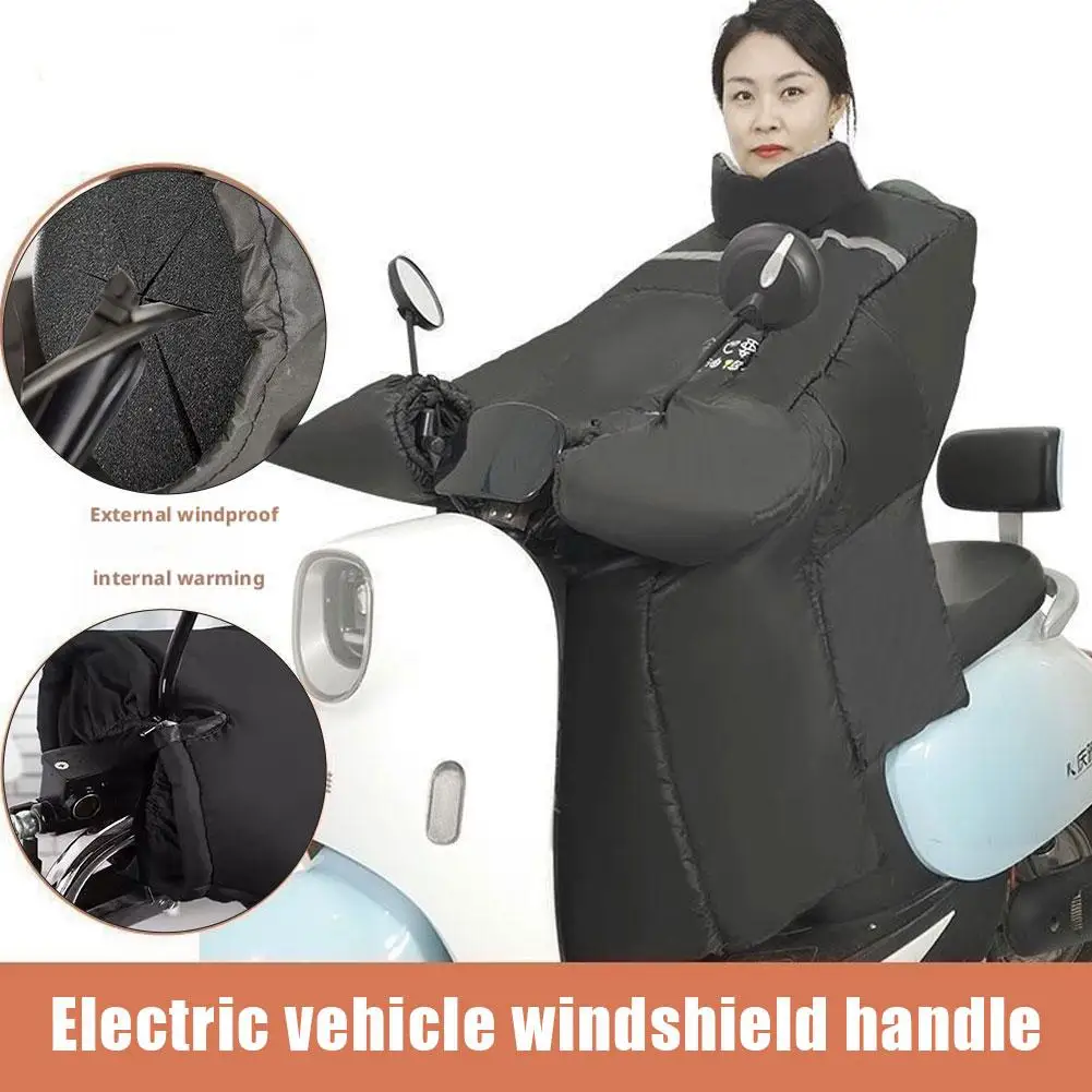 Electric Vehicle Handle Windshield Cover Windproof Cotton Handle Gloves for Electric Bikes Winter Cold Protection Riding Accesso