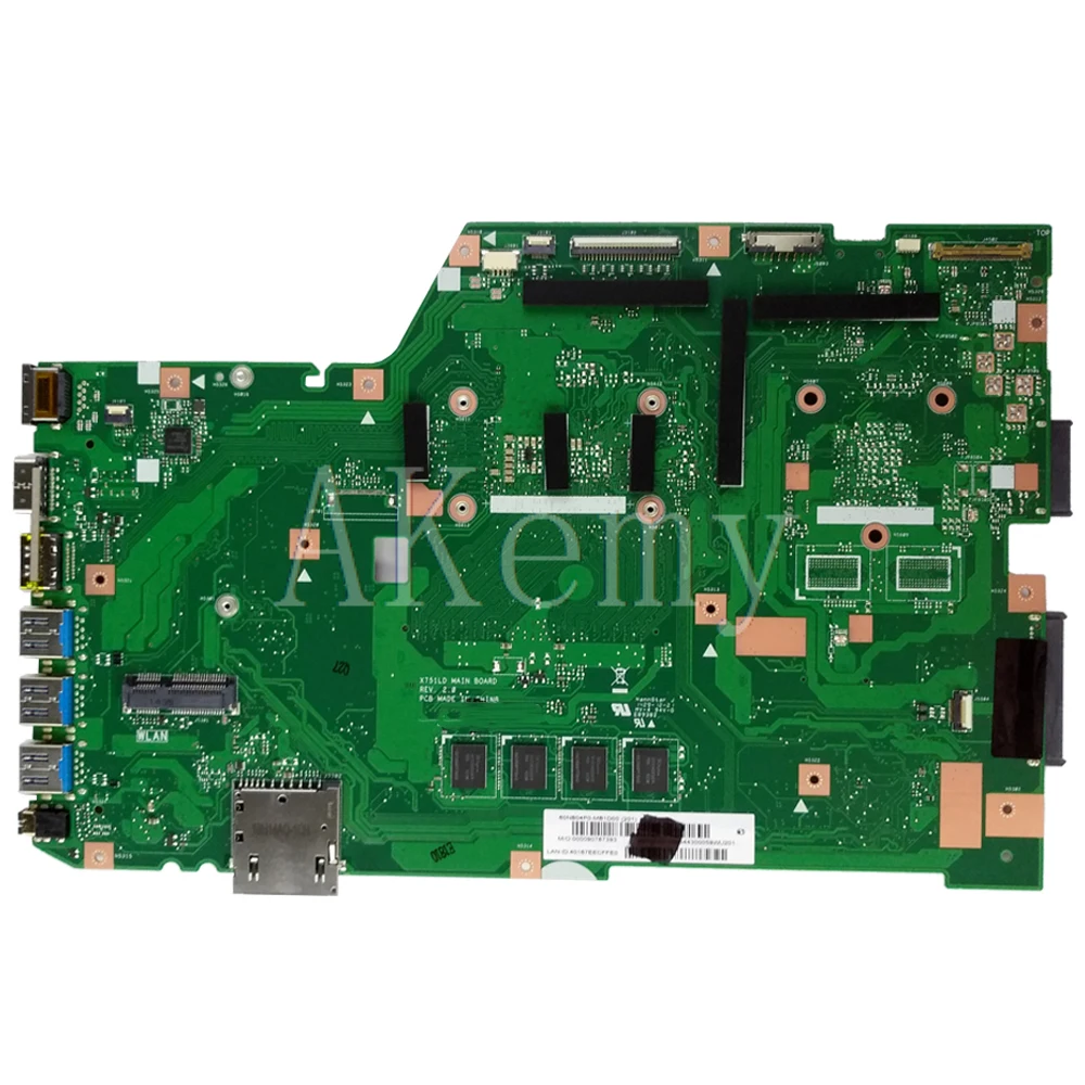 Para ASUS X751LN X751LAB X751LD X751LJ X751L K751L F751L X751LB X751LC X751LD X751LAR X750LA X752LA X751LP placa base X751LA