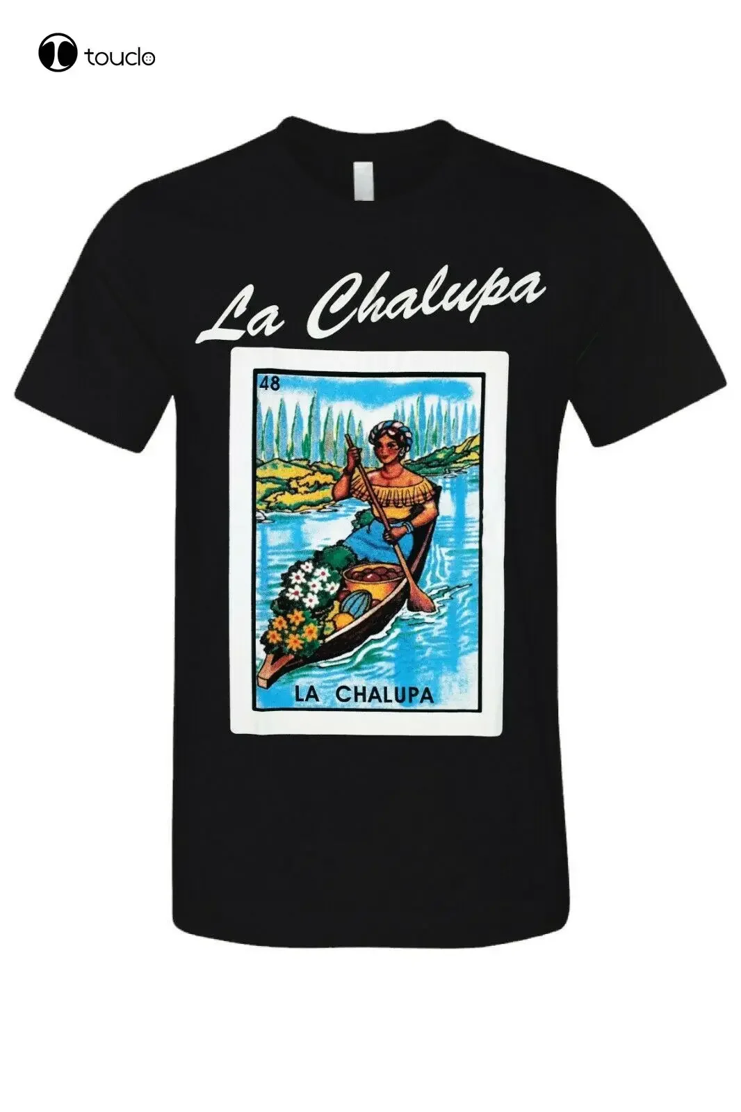 La Chalupa Loteria Bingo Mexicano Arte Camiseta Novedad Familia Divertida Negro Nuevo