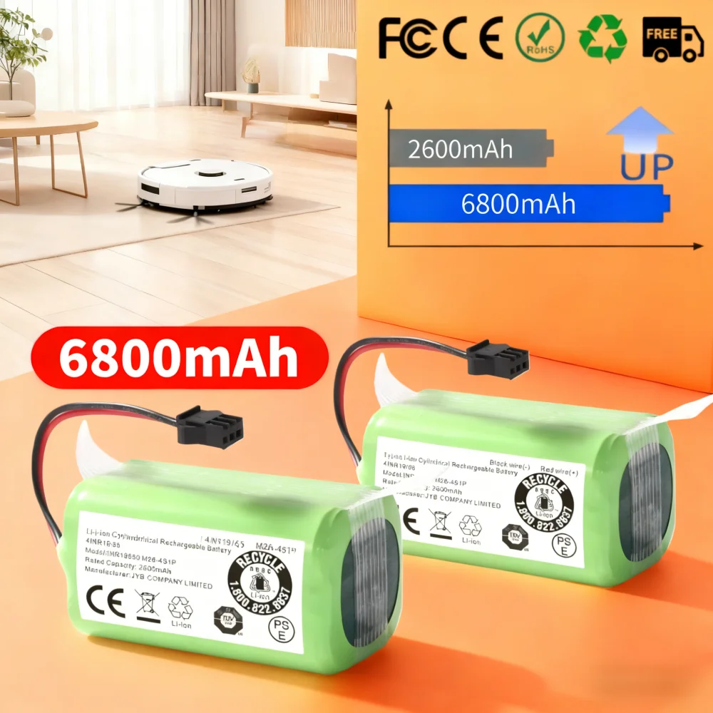 

Original 14.4V 6800mAh Replacement Battery Compatible for Eufy RoboVac 11 11S 11S 30 15C 15T 12 35C Ecovacs Deebot N79S DN622