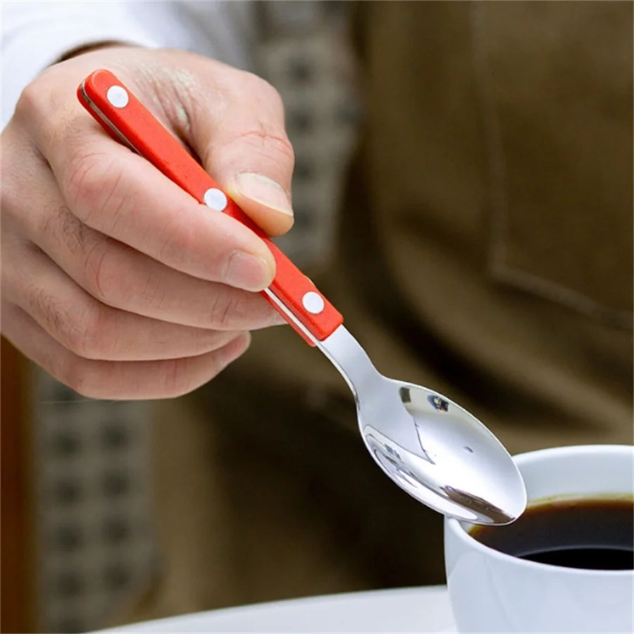 Fashion New Red Handle 304 Cutlery Set 18/10 Stainless Steel Creativity Gift Flatware Knife Fork Spoon Drop Ship