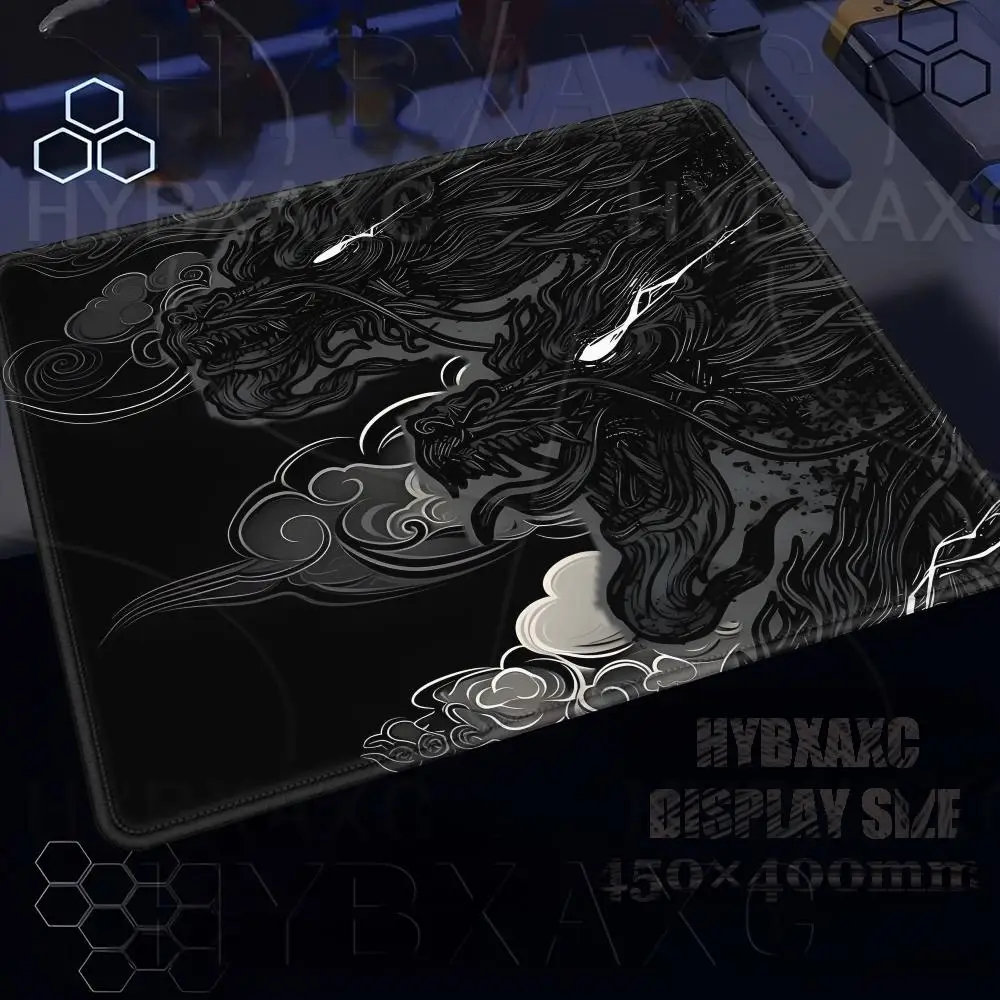Japanese Dragon Mouse Pad Multiple Sizes Large Square Computer Office Game Table Mats XS Grey Series Rubber Anti-slip Mousepad