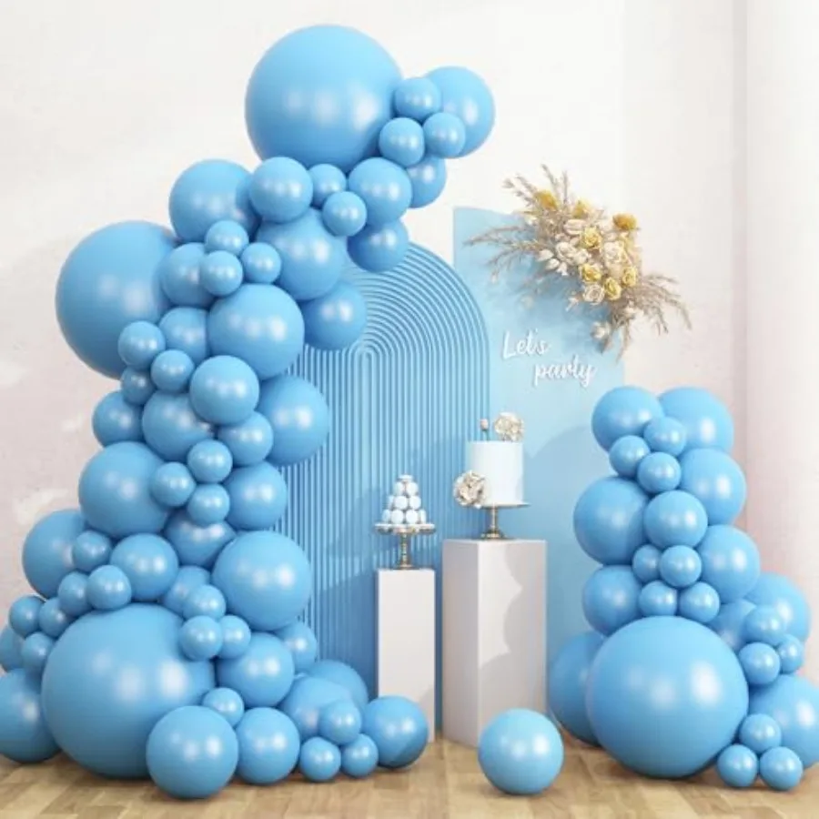 

135pcs Light Balloons Different Sizes 18 12 10 5 Inch for Garland Arch, Sky Balloons for Birthday Gender Reveal Baby Shower Par