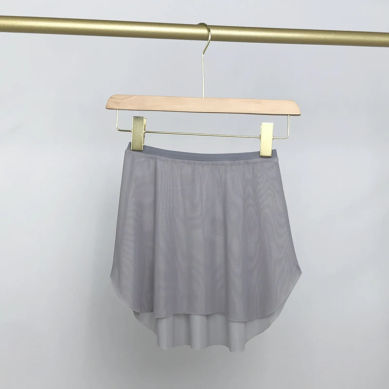 Saia de Dança de Balé Fena, Saia Curta com Cintura Elástica, Efeito Emaecimento e Alongamento das Pernas, Malha com Ilh...