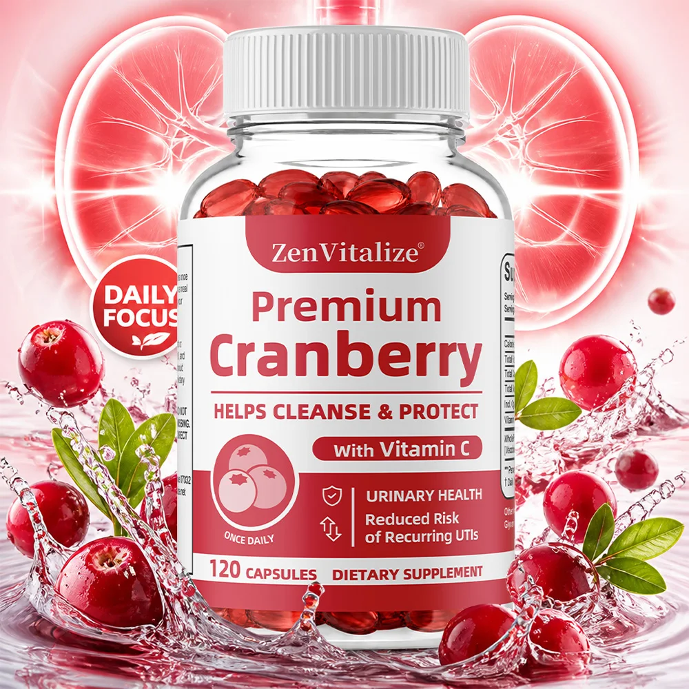 Cranberry Extract Capsules, Supports Urinary Tract, Immunity, Cardiovascular, Bladder & Kidney Health, Antioxidant for Men Women