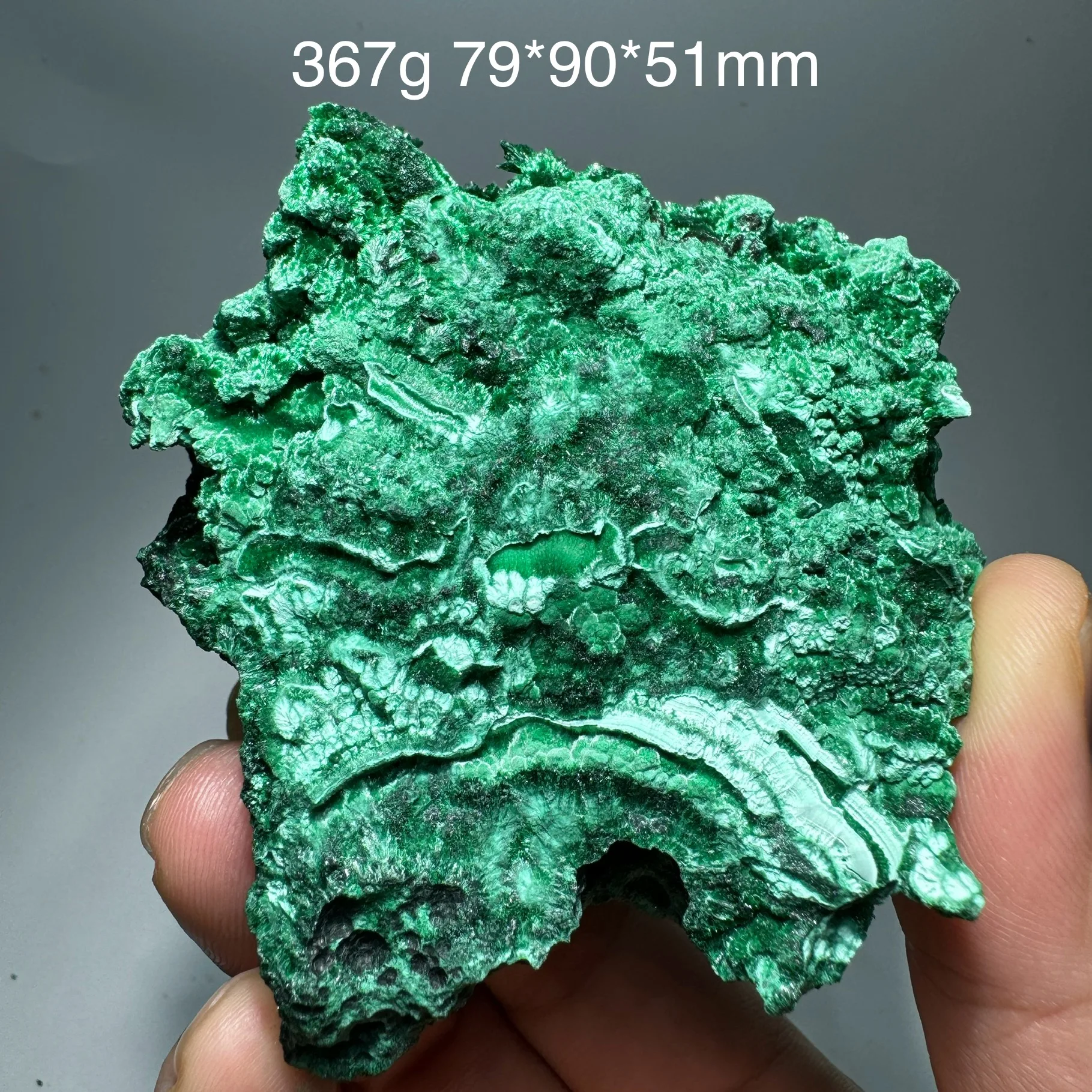367g Natural Shiny Velutinous Malachite Mineral Specimen Quartz Crystal Healing Stone Desk Decor