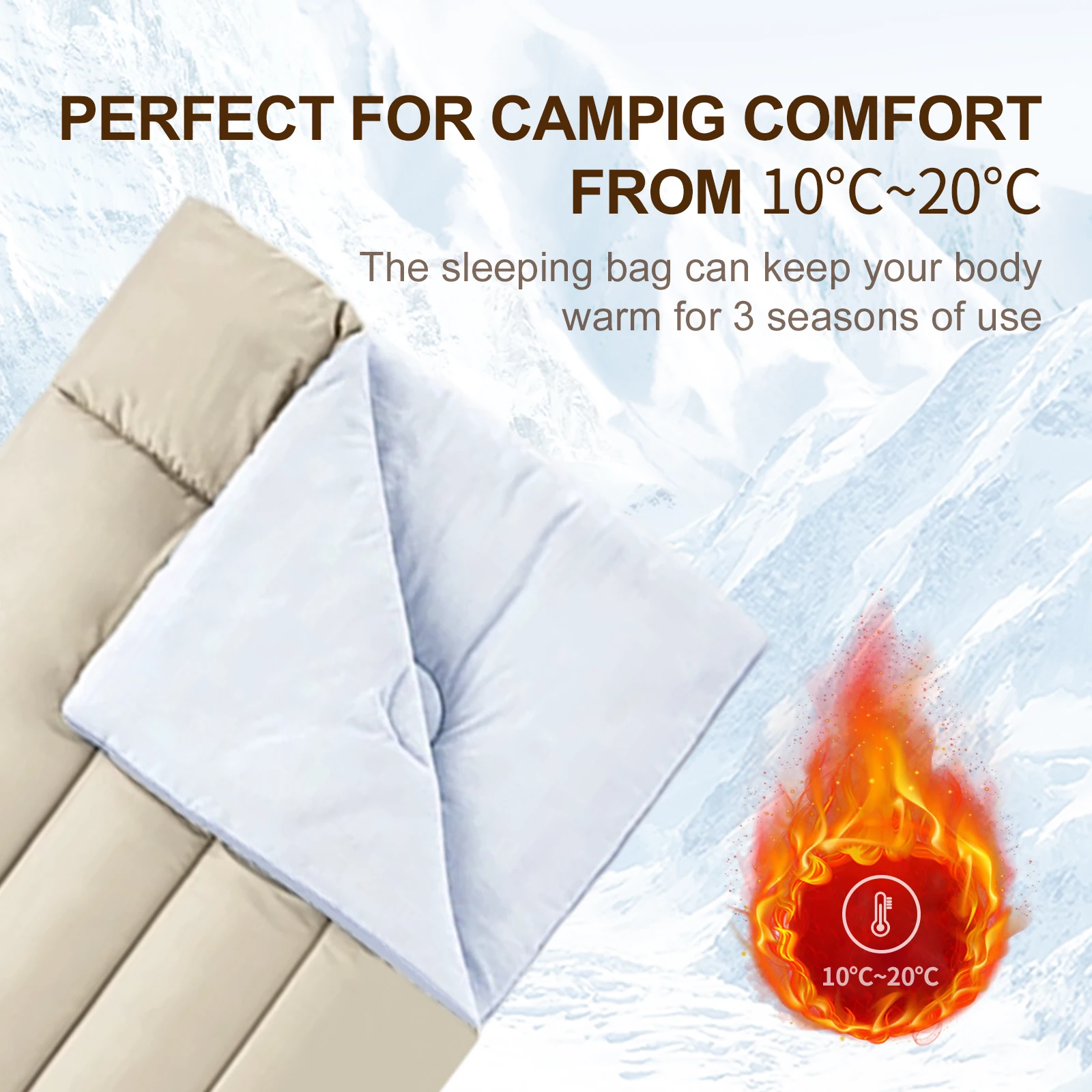 WESTTTUNE Camping Sleeping Bag Ultralight Outdoor Summer Spring Fall Cotton Envelope Sleeping Bag Splicing Camping Essentials