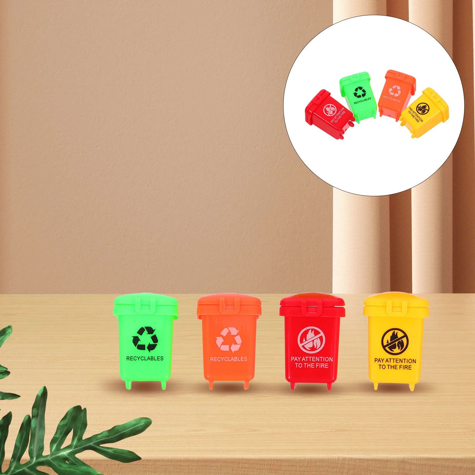 

20 шт. миниатюрных мусорных баков в масштабе 1:12, реалистичные урны для кукольного домика, маленькие пластиковые контейнеры для вторичной переработки, для детских ролевых игр