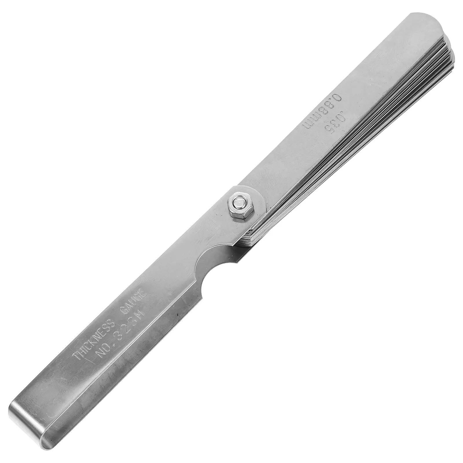 

1Set Stainless Steel Feeler Gauge Set Foldable Dual Marked Metric Imperial 32 Thickness Gauge Valve Gap Measuring Tool